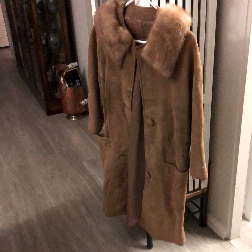 Real Mink and Suede 3/4 Jacket with Satin Lining
